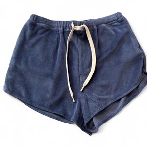 Vitamin A Navy Velour Shorts